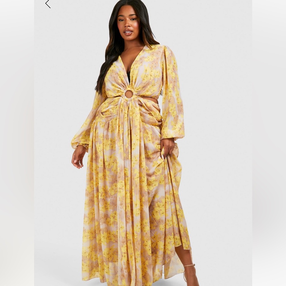 NWT Yellow Floral Maxi Dress